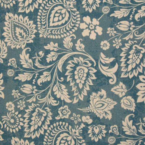 Double Slub Musselin Haren Jeansoptik mit Blüten by Swafing 